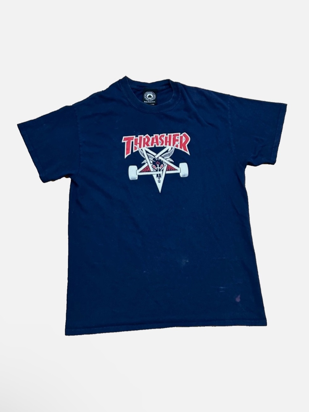 Thrasher Skateboarding Skate Goat Pentagram 666 Navy Blue T-Shirt M